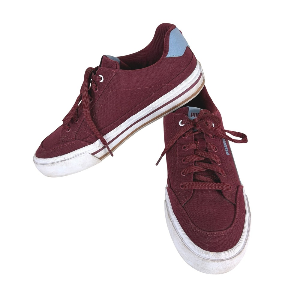 Puma Court Classic Vulcanized Formstrip Lace Up Sneaker Maroon Men's Size 9.5